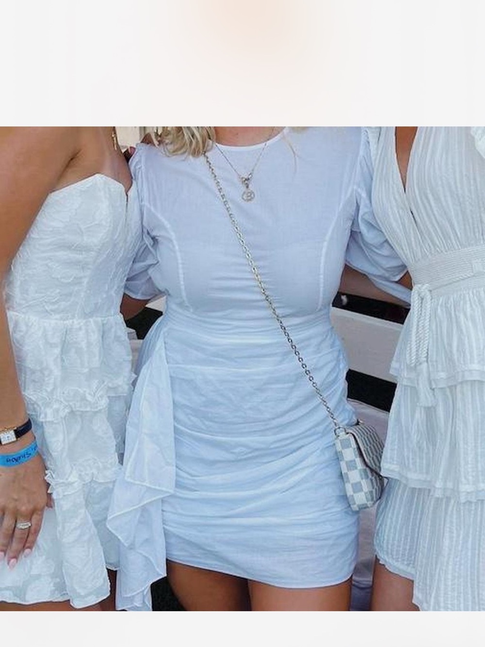 RHODE White Puff-Sleeve Mini Dress - Picture 3 of 3